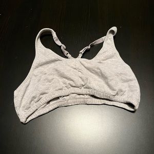 Gray Fruit of the Loom Racerback Sports Bra with Adjustable Straps, Size Small